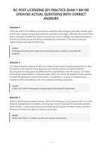 Nc Post Licensing 301 Practice Exam 1 88&sol;100&NewLine;Updated Actual Questions With Correct&NewLine;Answers