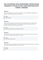Ncc Electronic Fetal Monitoring Certification&NewLine;Frequently Tested Actual Exam Questions With&NewLine;Correct Answers