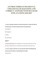 Ati Proctored Fundamental&NewLine;Updated Exam Questions And&NewLine;Correct Answers With Detailed&NewLine;Explanations 2026&sol;2027