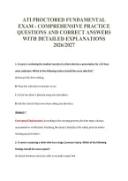 Ati Proctored Fundamental&NewLine;Exam - Comprehensive Practice&NewLine;Questions And Correct Answers&NewLine;With Detailed Explanations&NewLine;2026&sol;2027