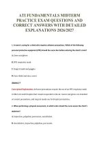 Ati Fundamentals Midterm&NewLine;Practice Exam Questions And&NewLine;Correct Answers With Detailed&NewLine;Explanations 2026&sol;2027
