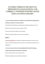Ati Proctored Fundamental&NewLine;Midterm Exam Questions And&NewLine;Correct Answers With Detailed&NewLine;Explanations 2026&sol;2027