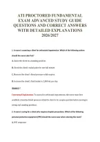 Ati Fundamentals Exam Package Deal 100&percnt; Verified 2026&sol;2027