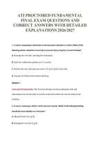 Ati Proctored Fundamental&NewLine;Final Exam Questions And&NewLine;Correct Answers With Detailed&NewLine;Explanations 2026&sol;2027