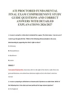 Ati Proctored Fundamental&NewLine;Final Exam Comprehensive Study&NewLine;Guide Questions And Correct&NewLine;Answers With Detailed&NewLine;Explanations 2026&sol;2027
