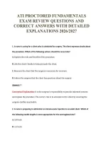 Ati Proctored Fundamentals&NewLine;Exam Review Questions And&NewLine;Correct Answers With Detailed&NewLine;Explanations 2026&sol;2027