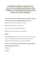 Ati Fundamentals Exam Package Deal 100&percnt; Verified 2026&sol;2027