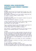 Nsg6020- Final Exam Review Questions And Correct Verified Answers 