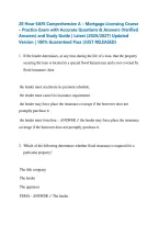 20 Hour SAFE Comprehensive A &ndash;  Mortgage Licensing Course &ndash; Practice Exam with Accurate Questions & Answers &lpar;Verified Answers&rpar; and Study Guide &vert; Latest &lpar;2026&sol;2027&rpar; Updated Version &vert; 100&percnt; Guaranteed Pass &lbrace;JUST RELEASED&rcub;