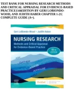 Test Bank for Nursing Research Methods and Critical Appraisal for Evidence-Based Practice 11th Edition by Geri LoBiondo-Wood and Judith Haber&comma; Chapters 1&ndash;21