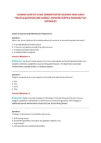 Alabama Assisted Living Administrator Licensing Exam Albha &NewLine;Practice Questions And Correct Answers &lpar;Verified Answers&rpar; Plus &NewLine;Rationales