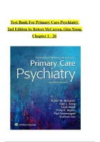 TEST BANK For Primary Care Psychiatry&comma; 2nd Edition by Robert McCarron&comma; Glen Xiong&comma; Verified Chapters 1 - 26&comma; Complete Newest Version