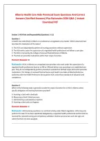 Alberta Health Care Aide Provincial Exam Questions And Correct &NewLine;Answers &lpar;Verified Answers&rpar; Plus Rationales 2026 Q&A &vert; Instant &NewLine;Download Pdf