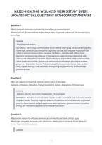 Nr222- Health & Wellness- Week 5 Study Guide&NewLine;Updated Actual Questions With Correct Answers