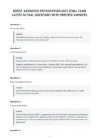 Nr507- Advanced Pathophysiology Final Exam&NewLine;Latest Actual Questions With Verified Answers