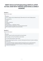 Nr507 Advanced Pathophysiology Midterm Latest&NewLine;Actual Exam With Verified Questions & Correct&NewLine;Answers