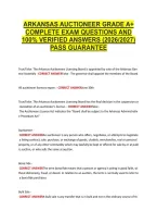 Arkansas Auctioneer Grade A&plus; &NewLine;Complete Exam Questions And &NewLine;100&percnt; Verified Answers &lpar;2026&sol;2027&rpar; &NewLine;Pass Guarantee 