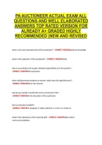 Pa Auctioneer Actual Exam All &NewLine;Questions And Well Elaborated &NewLine;Answers Top Rated Version For &NewLine;Already A&plus; Graded Highly &NewLine;Recommended &vert;New And Revised