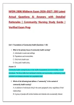 NFDN 2006 Midterm Exam 2026&sol;2027 &ndash; 200 Practice Questions & Answers with Detailed Rationales &vert; Community Health Nursing Study Guide