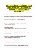 Pa Auctioneer Complete Exam &NewLine;Questions And 100&percnt; Verified &NewLine;Answers &lpar;2026&sol;2027&rpar; Pass &NewLine;Guarantee