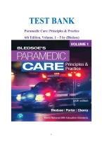 Test Bank for Paramedic Care&colon; Principles and Practice&comma; 6th Edition Volume 1  by Bryan Bledsoe&comma; Bob Porter and Richard Cherry&period; A&plus; Grade Guaranteed