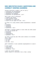 Nsg 3850 Patho Exam 1 Questions And Correct Verified Answers