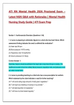 ATI RN Mental Health Proctored Exam 2026&sol;2027 &ndash; NGN-Style Practice Questions & Answers with Detailed Rationales &vert; ATI Mental Health Nursing Study Guide