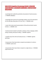 Wgu D570 Cognitive Psychology Exam &vert; Updated&NewLine;2026 Review &vert; Accurate Answers &vert; Step-By-Step&NewLine;Solutions