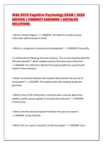 Wgu D570 Cognitive Psychology Exam &vert; 2026&NewLine;Edition &vert; Correct Answers &vert; Detailed&NewLine;Solutions
