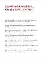 Omega Psi Phi&colon; Formal Meetings&comma; &NewLine;Initiation&comma; And Rituals Exam With &NewLine;Verified Questions And Answers