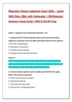 Maternity Clinical Judgment Exam 2026&sol;2027 &ndash; NGN-Style Practice Questions & Answers with Detailed Rationales &vert; OB&sol;Maternal-Newborn Nursing Study Guide &vert; HESI & NCLEX Prep