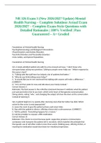 NR 326 Exam 3 &lpar;New 2026&sol;2027 Update&rpar; Mental Health Nursing &ndash; Complete Solutions Actual Exam 2026&sol;2027 &ndash; Complete Exam-Style Questions with Detailed Rationales &vert; 100&percnt; Verified &vert; Pass Guaranteed &ndash; A&plus; Graded