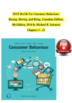 Test Bank for Consumer Behaviour&colon; Buying&comma; Having&comma; and Being&comma; Canadian Edition&comma; 9th Edition&comma; 2024 by Michael R&period; Solomon&comma; Kelley Main&comma; Katherine White&comma; Darren W&period; Dahl & Bonnie Simpson &vert; Chapters 1-15 Complete &vert; Verified Questions & Answers &vert; Latest 2026 Upd