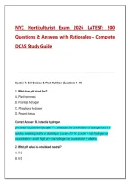 NYC Horticulturist Exam 2026&sol;2027 &ndash; 200 Practice Questions & Answers with Detailed Rationales &vert; Complete NYC DCAS Study Guide