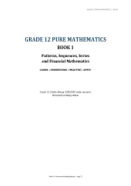 Grade 12 Pure Mathematics&colon; The Complete Study & Exam Preparation Guide &vert; Book 1&NewLine;&NewLine;Subtitle&NewLine;&NewLine;Patterns&comma; Sequences&comma; Series & Financial Mathematics &vert; 15 Chapters of Explanations&comma; Worked Examples&comma; Practice Questions and Memoranda