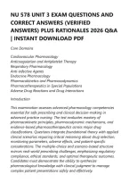 NU 578 Units 1&ndash;5 Exam &lpar;2026&sol;2027&rpar; &vert; University of South Alabama Advanced Pharmacology &ndash; 120&plus; Mixed-Format Questions with Verified Answers & Clinical Rationales for MSN&comma; APRN&comma; DNP &vert; INSTANT PDF DOWNLOAD