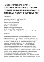 Nur 230 Exam 3&colon; Maternal & Pediatric Nursing &vert; V1 And V2 &vert; Questions And Answers With Rationales &vert; 2026&sol;2027 Updated &vert; 100&percnt; Correct &ndash; Galen College Of Nursing