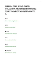Chem134 C002 Spring Digital&NewLine;Colligative Properties Beyond Labz&NewLine;Script Complete Answers Graded&NewLine;A&plus;