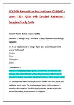 NCCAOM Biomedicine Practice Exam 2026&sol;2027 &ndash; 150&plus; Practice Questions & Answers with Detailed Rationales &vert; Complete Certification Study Guide