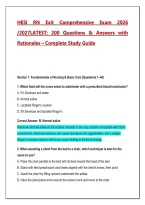 HESI RN Exit Comprehensive Exam 2026&sol;2027 &ndash; 200 Practice Questions & Answers with Detailed Rationales &vert; Complete Nursing Exit Exam Study Guide