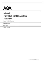 AQA A Level Further Mathematics Paper 3 Mechanics Mark Scheme 2026