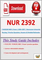 NUR 2392 &sol; NUR2392 MDC 2 Exam 1 2026&ndash;2027 &vert; Rasmussen University Nursing &vert; Practice Questions&comma; Answers & Detailed Rationales