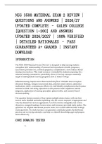 Nsg 3500 Maternal Exam 2 Review &vert;&NewLine;Questions And Answers &vert; 2026&sol;27&NewLine;Updated Complete &ndash; Galen College&NewLine;&lbrack;Question 1-200&rsqb; And Answers&NewLine;Updated 2026&sol;2027 &vert; 100&percnt; Verified&NewLine;&vert; Detailed Rationales &ndash; Pass&NewLine;Guaranteed A&plus; Graded &vert; Instant&NewLine;Download