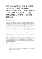 Nsg 3500 Maternal Exam 4 Review&NewLine;&lbrack;Question 1-200&rsqb; And Answers&NewLine;Updated 2026&sol;2027 &vert; 100&percnt; Verified&NewLine;&vert; Detailed Rationales &ndash; Pass&NewLine;Guaranteed A&plus; Graded &vert; Instant&NewLine;Download
