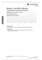 OCR A Level Physics B Paper 2 Scientific literacy in physics Advance Notice Article 2026