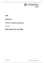 OCR AS Level Physics B Paper 1 Foundations of physics Mark Scheme 2026