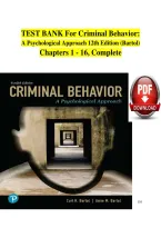 Test Bank for Criminal Behavior&colon; A Psychological Approach&comma; 12th Edition by Curt R&period; Bartol & Anne M&period; Bartol &vert; Chapters 1-16 Complete &vert; Verified Questions & Answers &vert; Latest 2026&sol;2027 Update