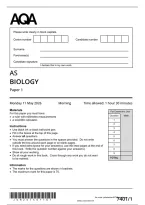 AQA AS Level Biology Paper 1 2026