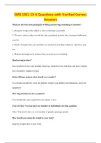 EMS 1021 Ch 6 Questions with Verified Correct&NewLine;Answers