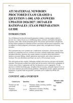 Ati Maternal Newborn &NewLine;Proctored Exam Graded A &NewLine;&lbrack;Question 1-100&rsqb; And Answers &NewLine;Updated 2026&sol;2027 &vert; Detailed &NewLine;Rationales &vert; Exam Preparation &NewLine;Guide &NewLine;